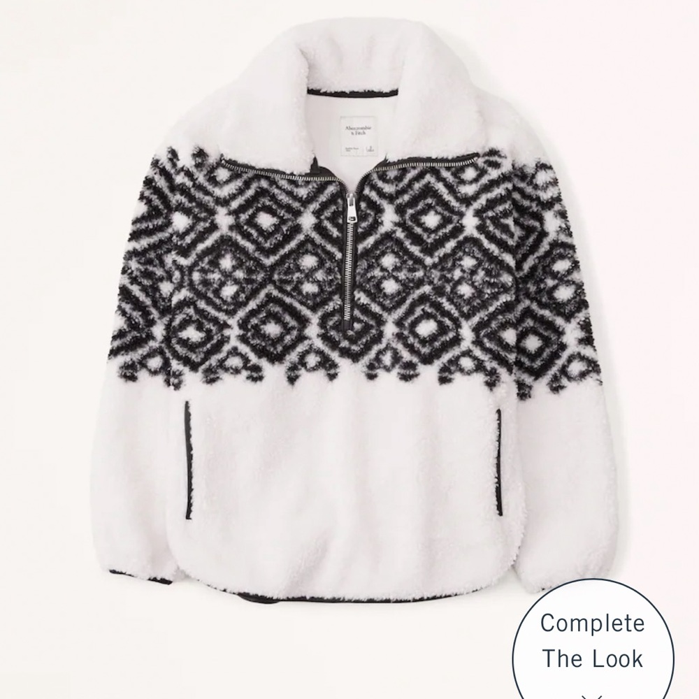 Abercrombie & Fitch Drama Collar Half-Zip Sweatshirt